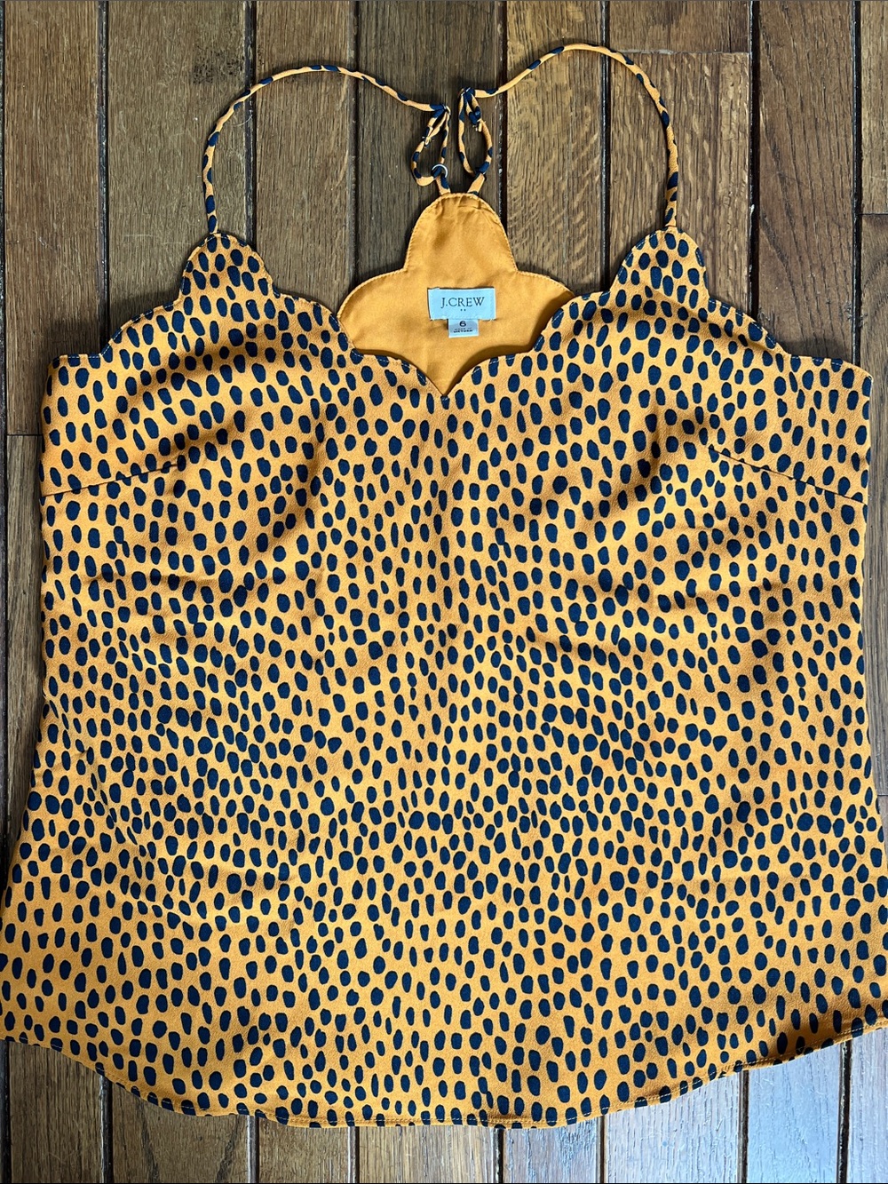 J. Crew Leopard Scalloped Cami Top Size 6 Like New